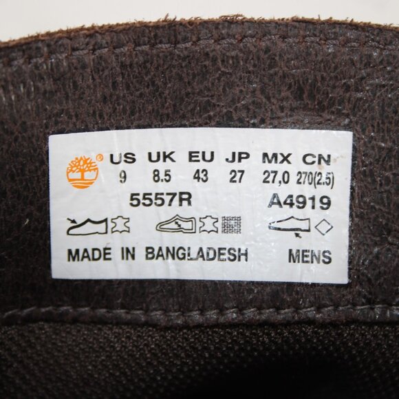 Timberland Sz 9 Dark Brown Weatherproof Lace Up Leather Fabric Lined Ankle Boot - Picture 16 of 16
